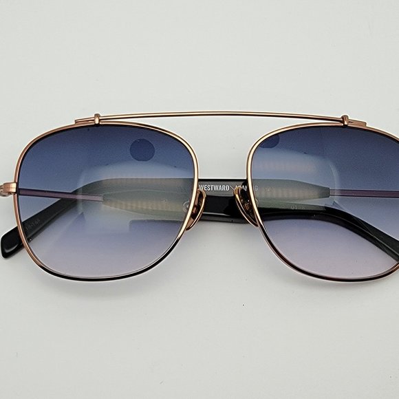 Westward Leaning Malcom No Middle 07 Rose Gold Frame Navy Blue Lens Sunglasses main image 11